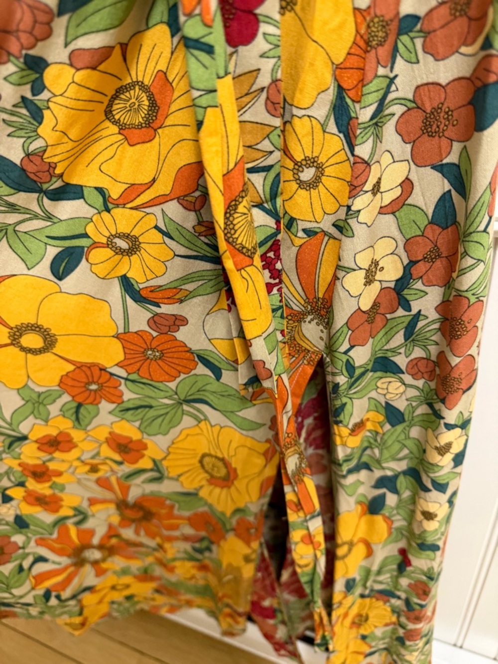 Sophia Wrap Maxi Dress - Gold Vintage Floral - Picture 8 of 11